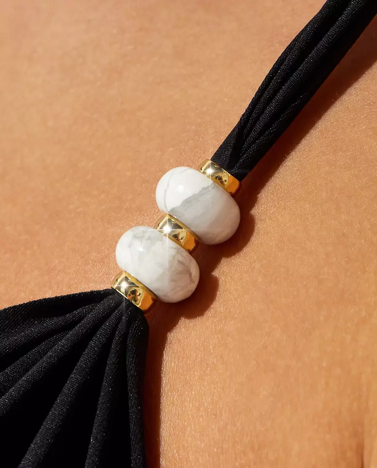 Czarne bikini Tainted Love • Howlite NATURAL STONES - Image #4